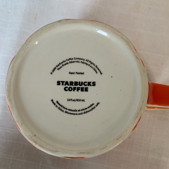 STARBUCKS | Embossed Orange and Red Mug / Cup - Picture 8 of 8